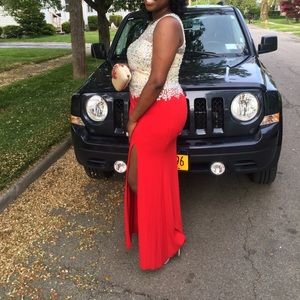 Red long prom dress!